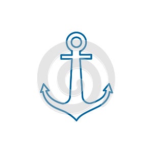Double-fluked anchor linear icon concept. Double-fluked anchor line vector sign, symbol, illustration. photo