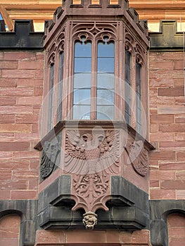 Double headed eagle carvings near the entrance of Historisches Museum Frankfurt photo