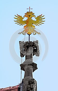 Double-headed eagle on a church tower