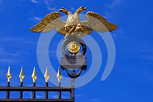 Double-headed eagle (the emblem of Russia) on the gates of the