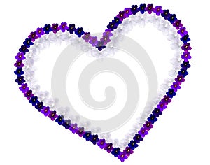 Dos veces corazón púrpura flores 