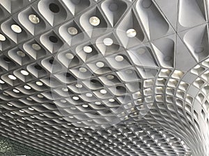 Double height concrete roof waffle ceiling for airports buildings decoration