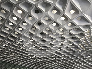 Double height concrete roof waffle ceiling for airports buildings decoration