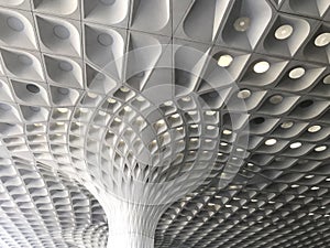 Double height concrete roof waffle ceiling for airports buildings decoration