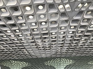 Double height concrete roof waffle ceiling for airports buildings decoration