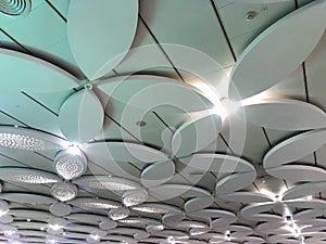 Double height concrete roof waffle ceiling for airports buildings decoration