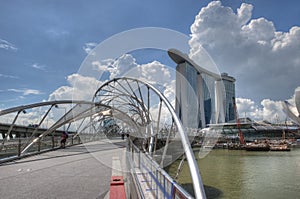 Double Helix Bridge to Marina Bay Sands