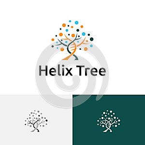 Double Helix DNA Tree Biology Science Research Logo