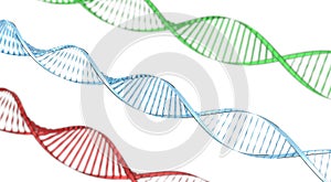 Double helix dna on white background 3d render