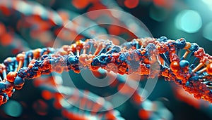 a close up of a dna molecule