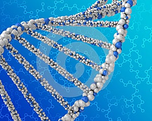 Double helix structure DNA on abstract background