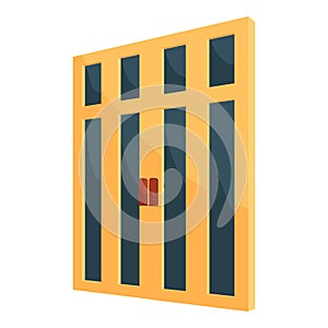 Double interior door icon, cartoon style