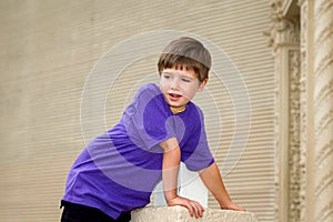 Double Jointed Young Boy with Hypermobility of the Elbow Leans F