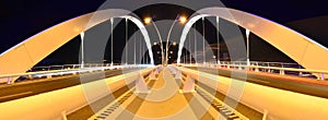 Double lane suspension bridge - night scene