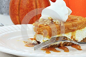 Double Layer No Bake Pumpkin Pie