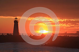 Double Lighthouse Sunset