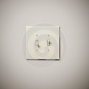 Double Lightswitch on White Wall
