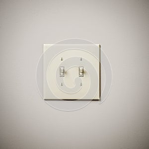 Double Lightswitch on White Wall