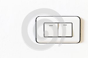 Double Lightswitch on White Wall