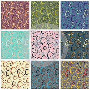 Double lines oval seamless pattern with modern colour combinations.