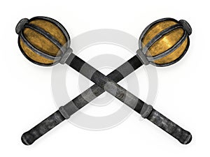 Double medieval battle mace