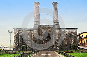 Double Minaret Medresse or Twin Minaret Madrasa Erzurum, Turkey