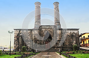Double Minaret Medresse or Twin Minaret Madrasa Erzurum, Turkey photo