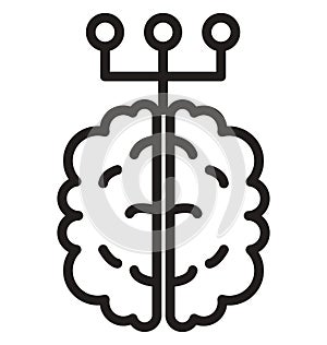 Double minded, wavering in mind line isolated vector icon can be easily modified and edit