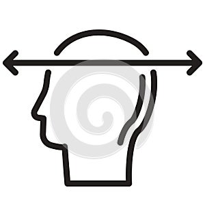 Double minded, wavering in mind line isolated vector icon can be easily modified and edit