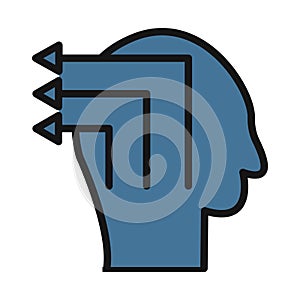 Double minded, wavering in mind line isolated vector icon can be easily modified and edit