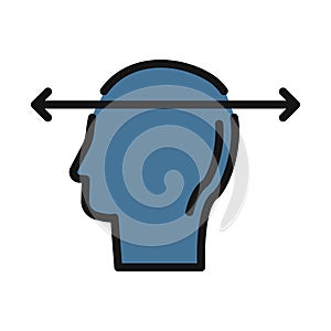 Double minded, wavering in mind line isolated vector icon can be easily modified and edit
