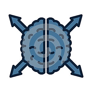 Double minded, wavering in mind line isolated vector icon can be easily modified and edit photo