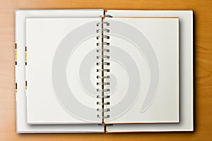 Double Notebook on wood background