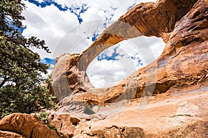 Double O Arch in Arches National Park in the USA