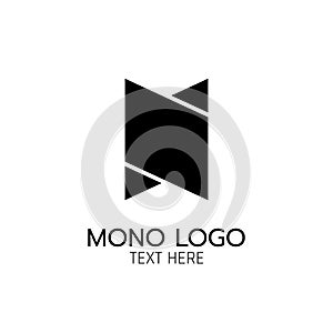 Double parallelogram modern monogram Logo icon abstract concept design vector illustration