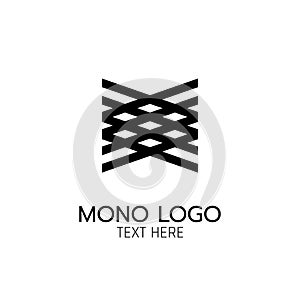 Double parallelogram modern monogram Logo icon abstract concept design vector illustration