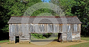 Double pen barn in Cades Cove, Tennessee.
