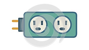 Double Power Outlet Icon, Electrical Socket Symbol, vector design Generative AI