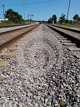Double railroad tracks to nowhere