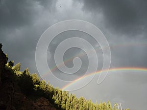 Double Rainbow at the cliffs at eagle River colorado augustv2017