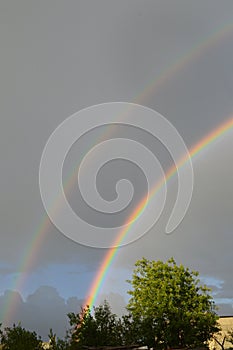 Double rainbow at the cottage in jule