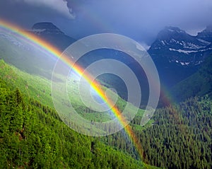 Double rainbow in Glacier National Park