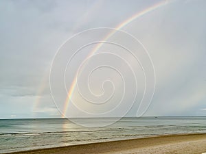 Double Rainbow on Huahin Beach Thailand