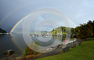 Double Rainbow Over Deep Cove, North Vancouver