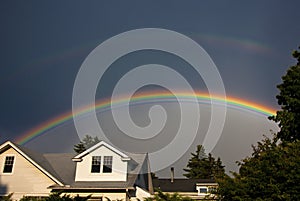 Double Rainbow over Houses