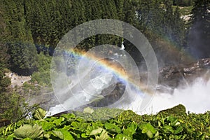 Double rainbow over Krimml Waterfalls, Austria