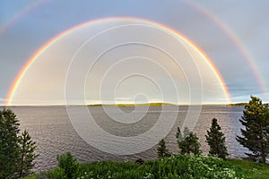 Double Rainbow over the lake