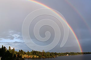 Double Rainbow over Lake of the Woods, Kenora, Ontario photo