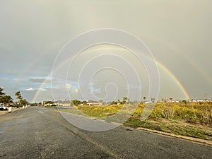 Double Rainbow over Land