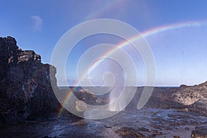 Double rainbow over Nakalele blowhole.